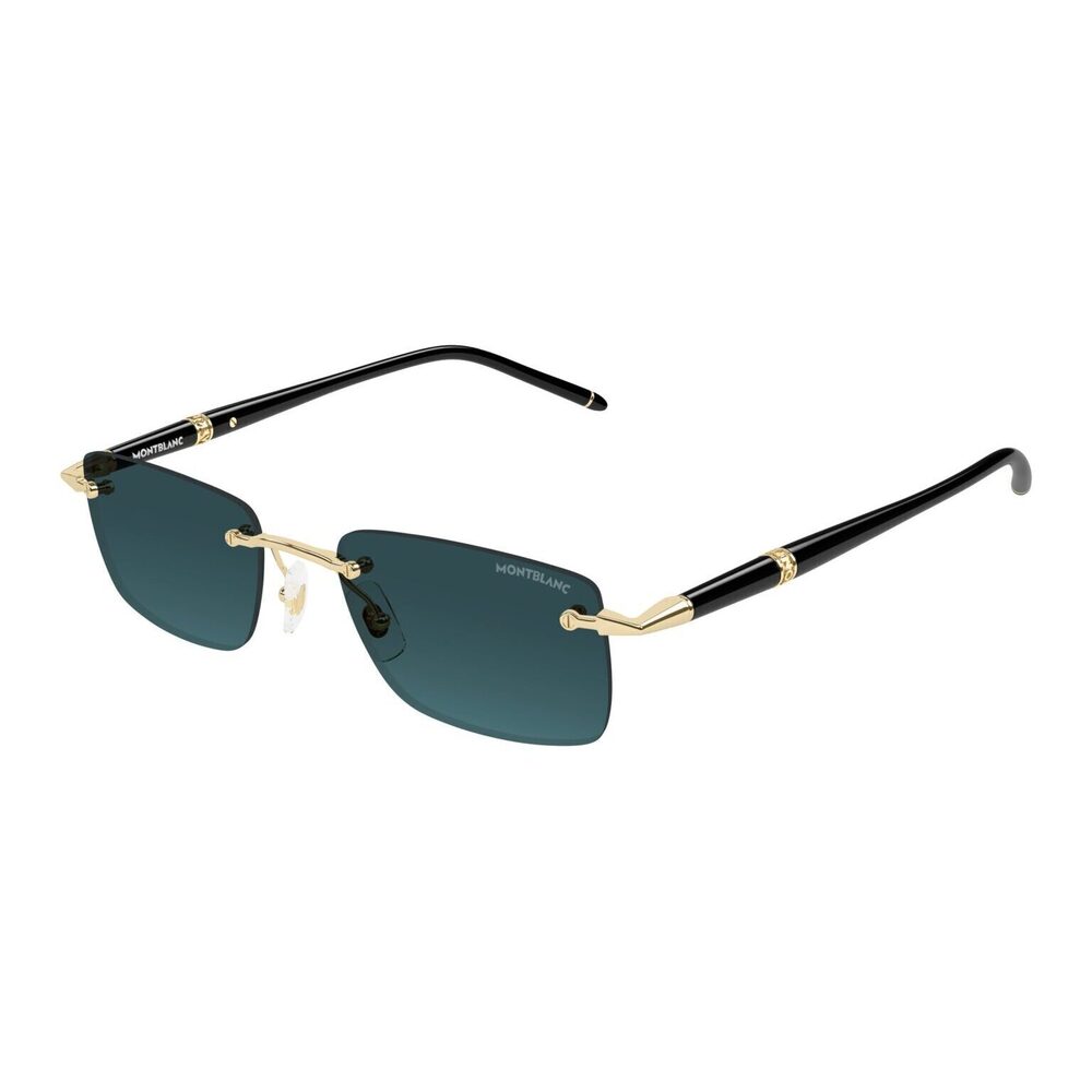 NWT Mont Blanc MB0344S Gold Black 54mm Sunglasses